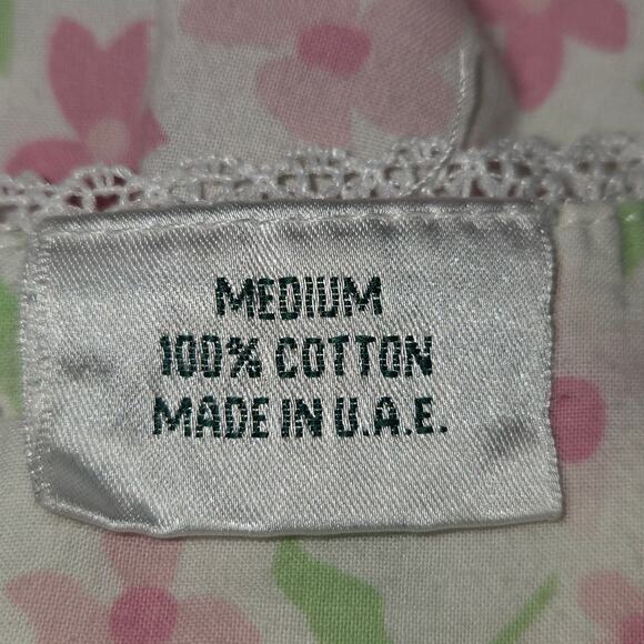 Vtg Laura Ashley Parisian Floral Cotton Nightgown Medium Cottagecore Prairie Y2K - Picture 10 of 10